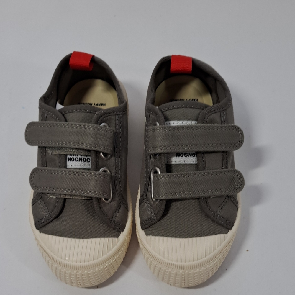 Kids Gray Sneakers with Red Accent